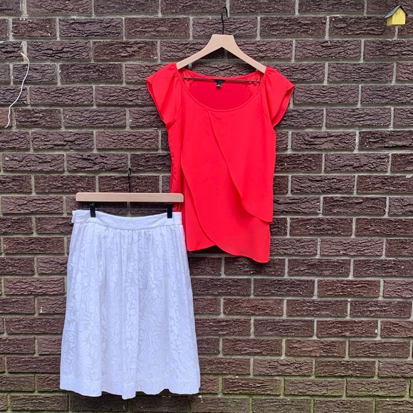 J Crew Full Knee Length Skirt White Burnout - Picture 3 of 7